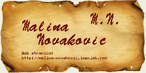 Malina Novaković vizit kartica